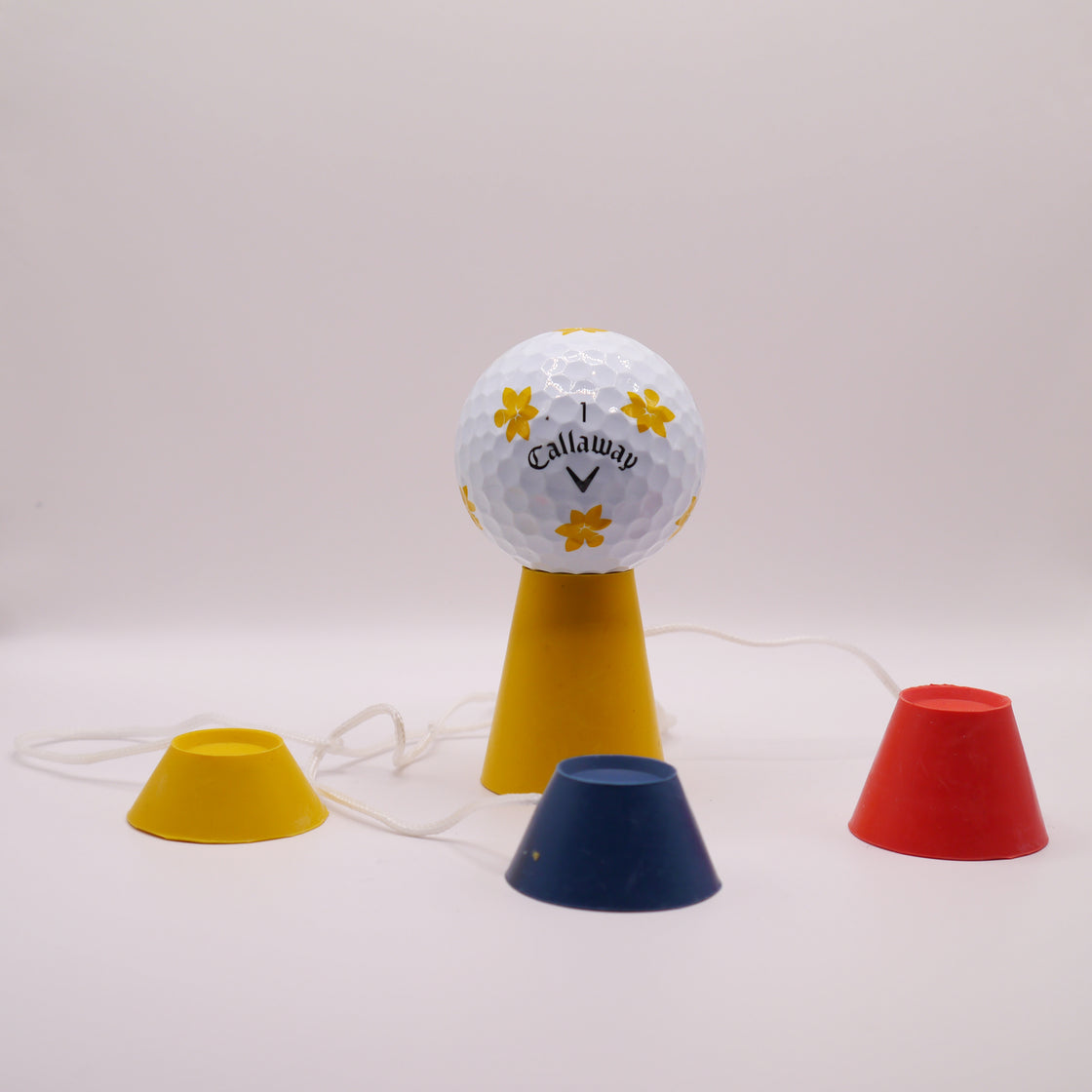 Solid Rubber Tees - Various Heights - Strung together / Golf Tees / Simulator
